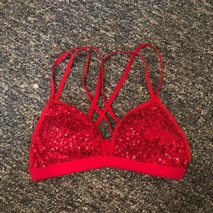 WORN ONCE sparkly red bandeau!! Size MEDIUM